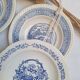 Assiettes creuses bleues paysage