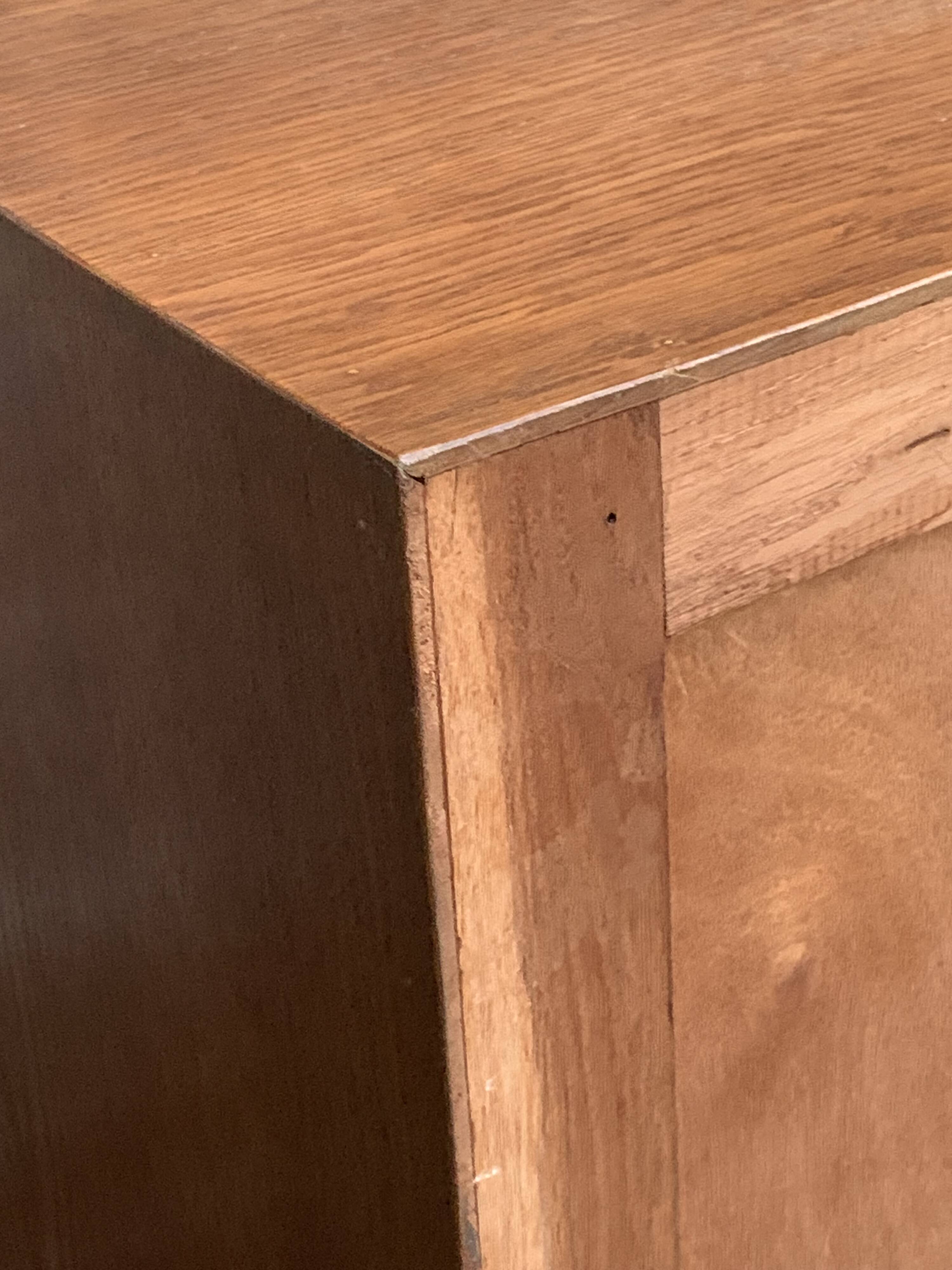 Vintage chest of drawers with compass feet, oak, original patina, 1950s