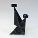 Scandinavian Brutalist Metal Candleholder for Two Candles 1970s