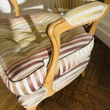 Pair of Roche Bobois cabriolet armchairs with "Queen's back"