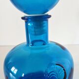 Bottle - Italian carafe Empoli blue fleur de lys 1960