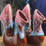 Pair of double Vallauris vases