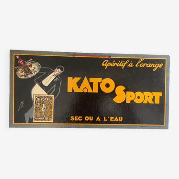 Ancienne publicité cartonnée signée authentique Kato sport