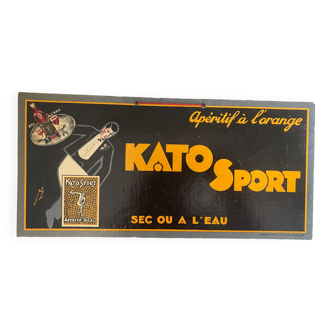 Ancienne publicité cartonnée signée authentique Kato sport