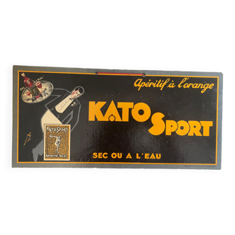 Old cardboard advertisement signed authentic Kato sport