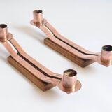 Pair of copper bronze candlesticks