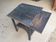 Pine school desk with lid and flap - early 20th century