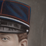 Portrait man 1930 in gold frame