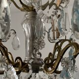 Bronze chandelier and crystal tassels, Louis XVI style