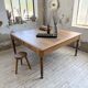 Grande table de ferme XL chêne « carrée » conférence 1950