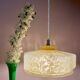 Vintage yellow Clichy glass lampshade pendant light