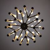 Golden chandelier by Angelo Brotto for Esperia Italia