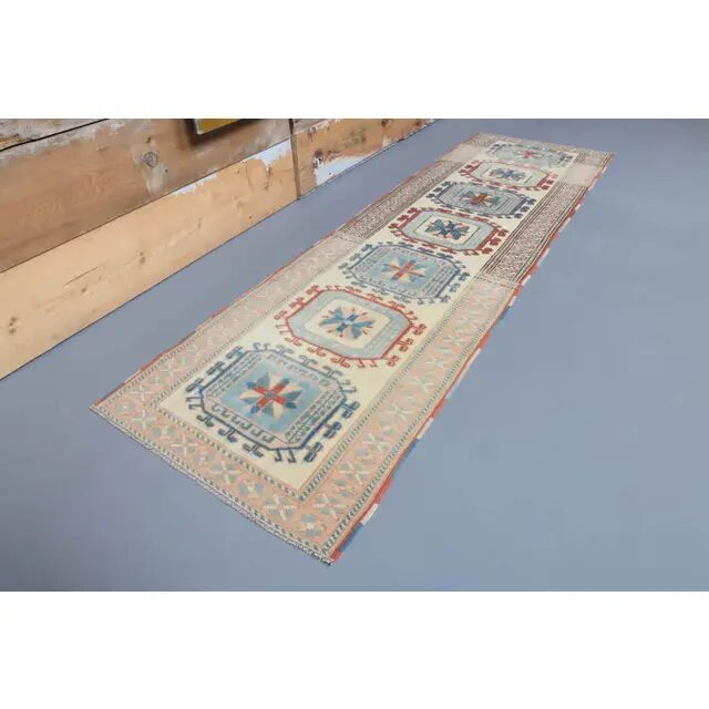 1970s Turkish Oushak Handmade Runner Rug 73x245