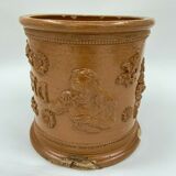 Terracotta tabac pot vernissee XlXeme gb 2 grès de beauvaisis
