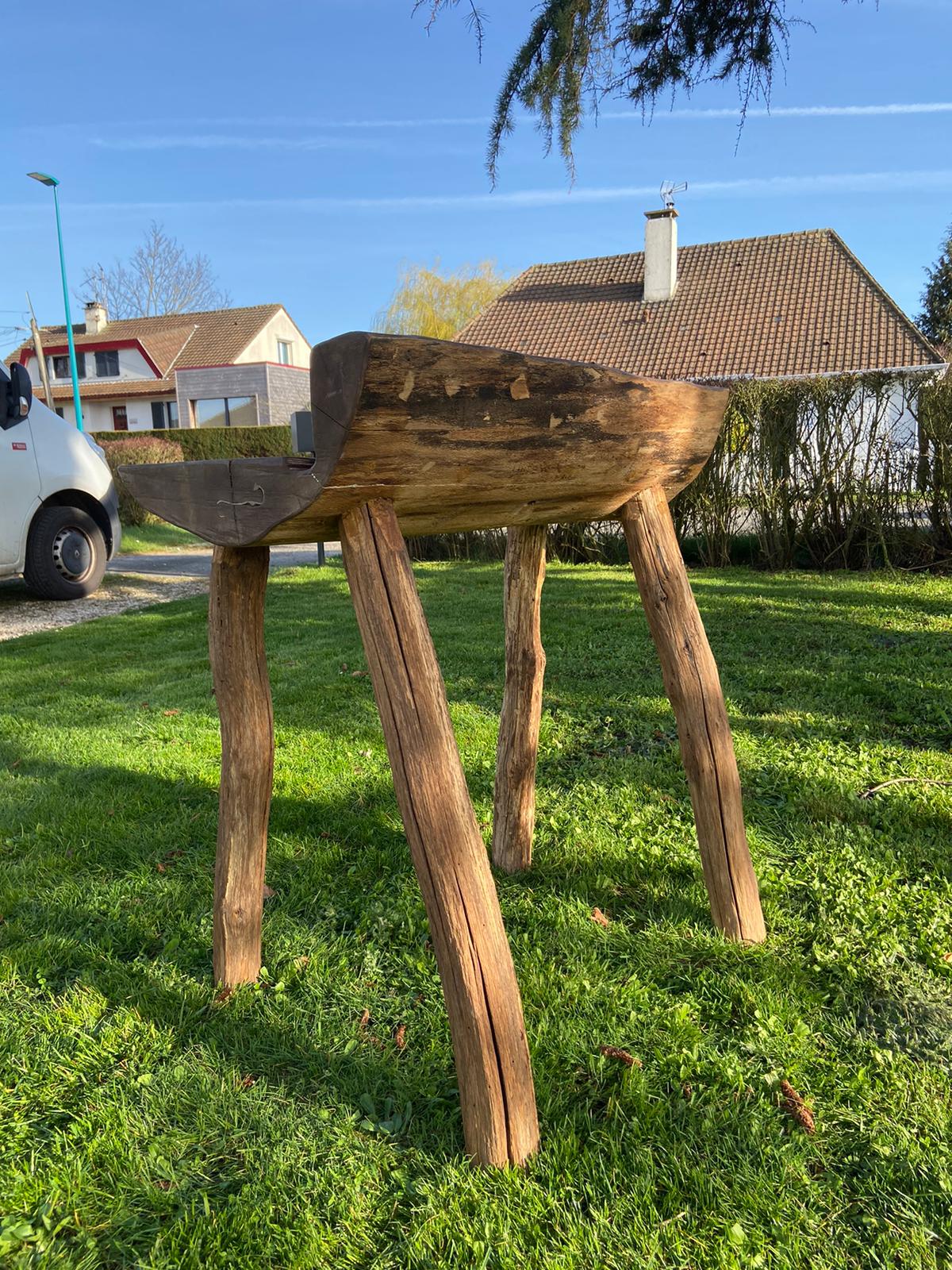 Primitive wooden butcher's ball