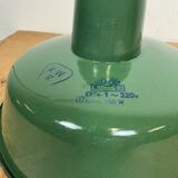 Industrial green enamel pendant lamp, 1960s