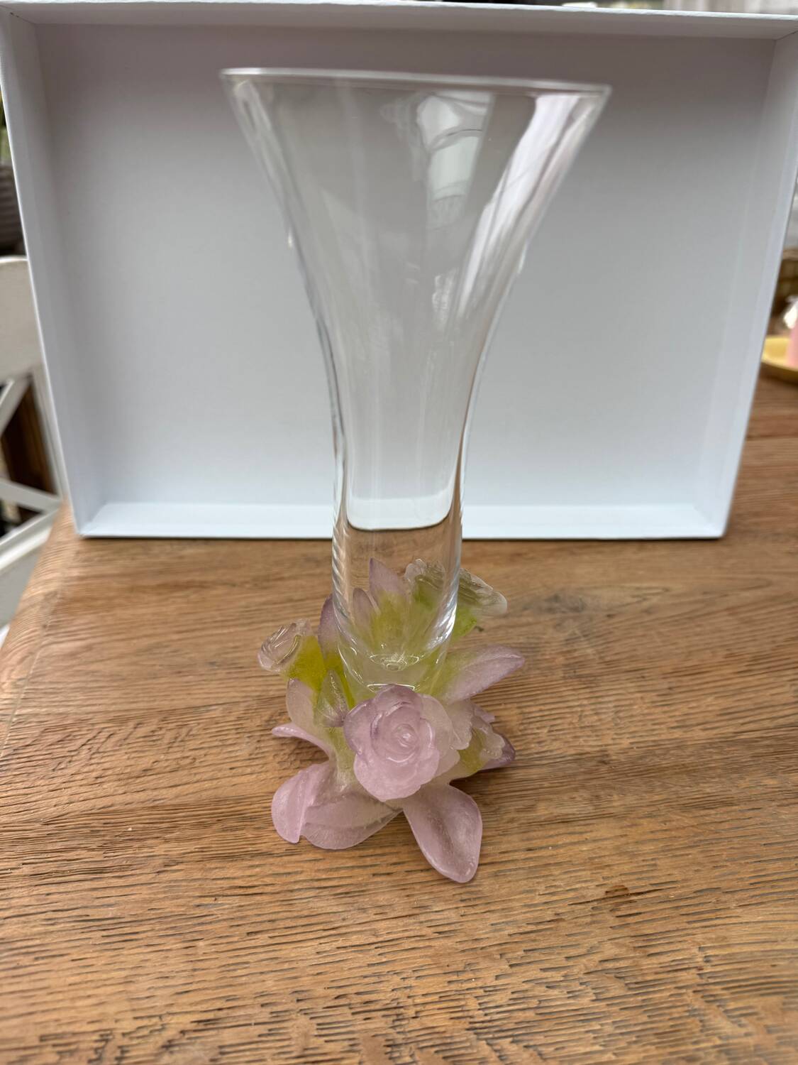 Vase Daum fleurs roses