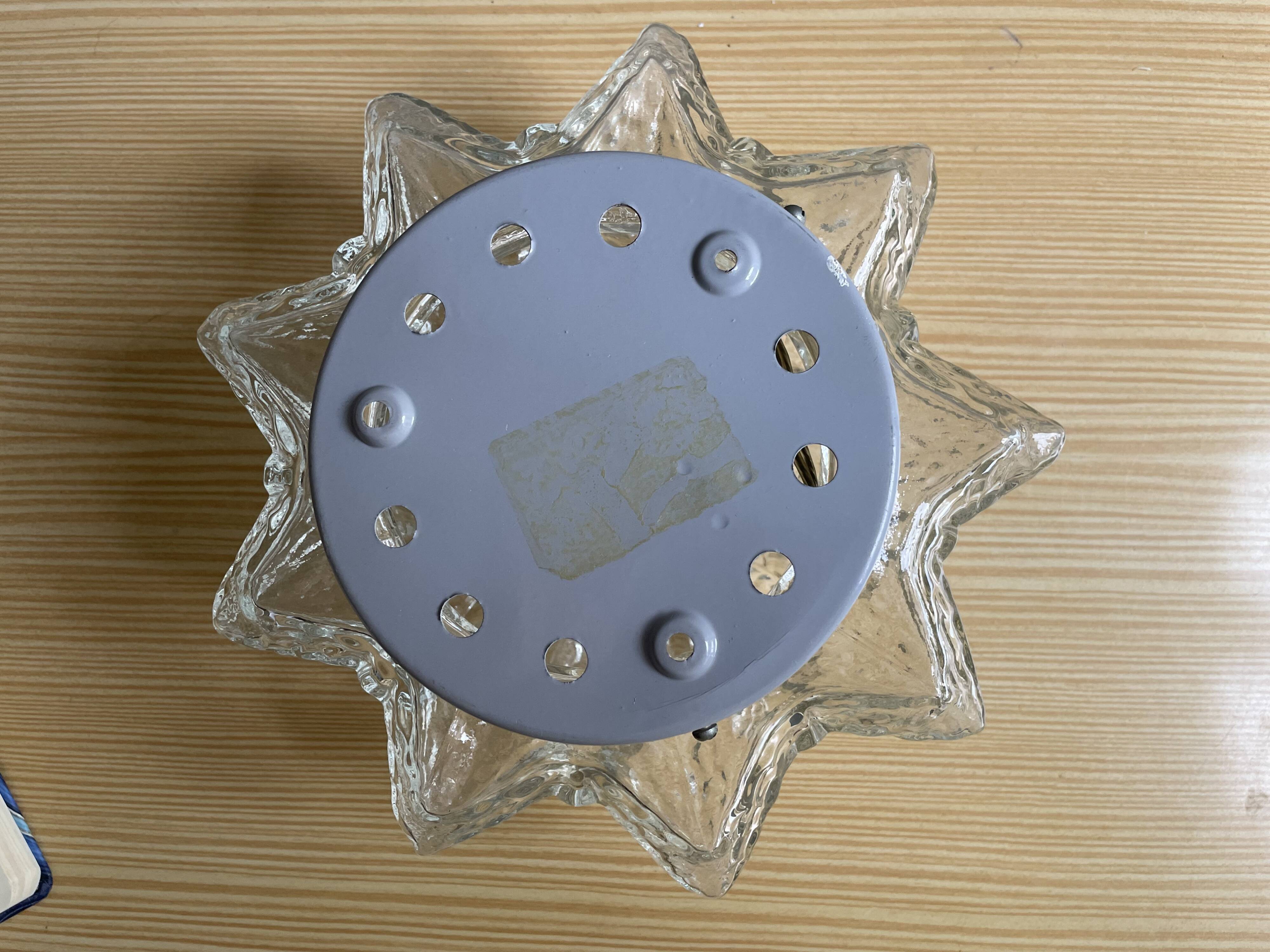 Portuguese snowflake glass flush mounted lamp