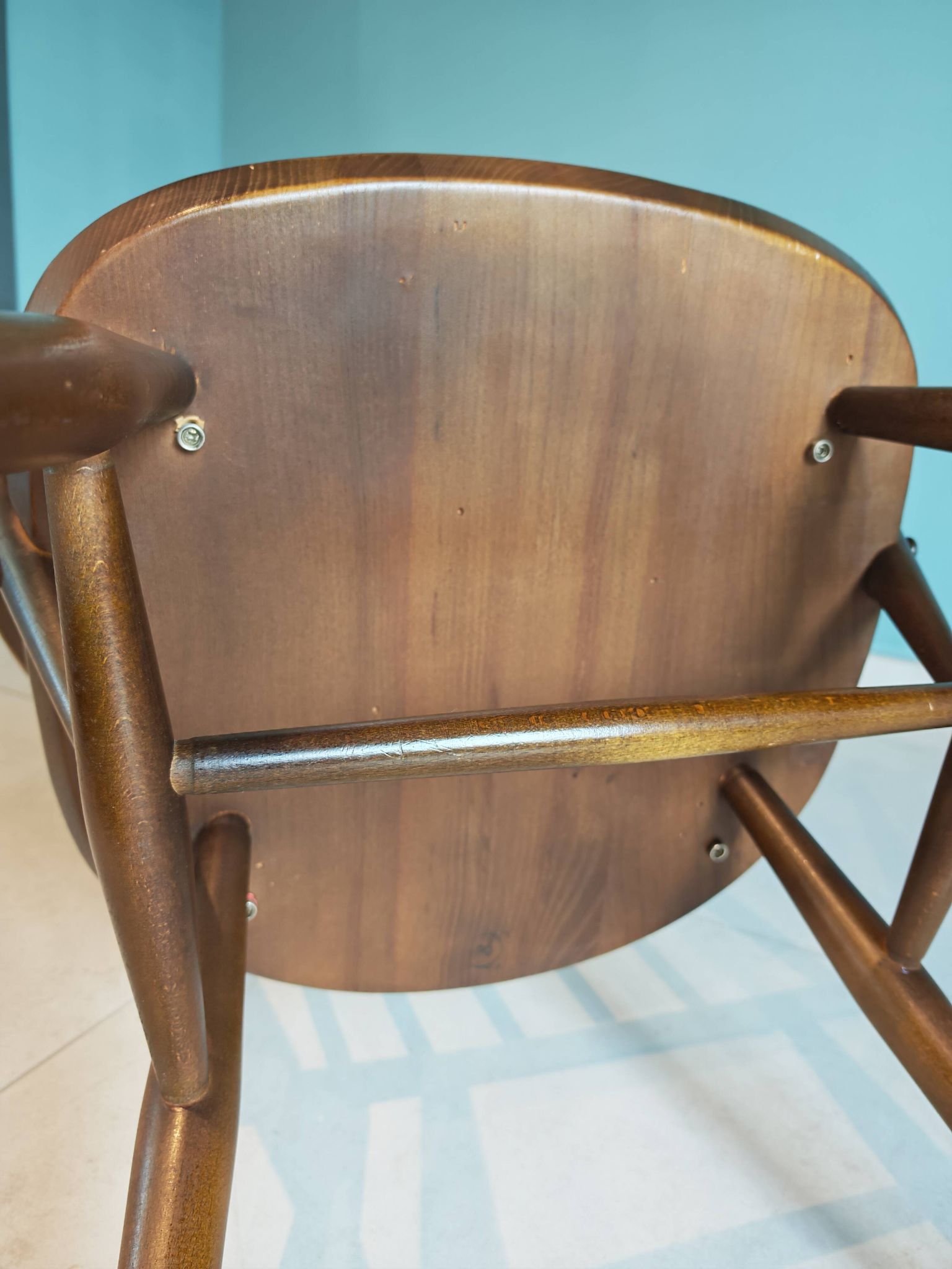 Chair & Armchair Set with Slats 1960 — Attributed to Ercol Goldsmith (St