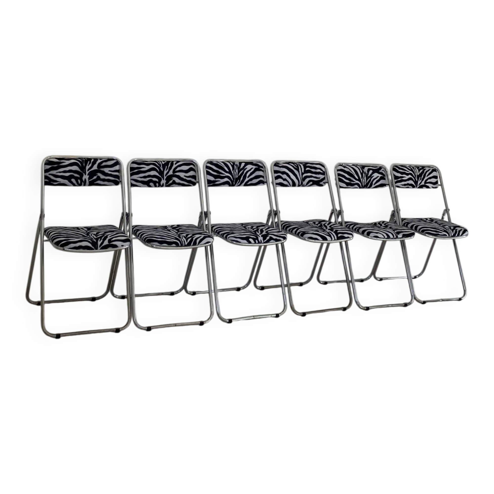 6 zebra folding chairs