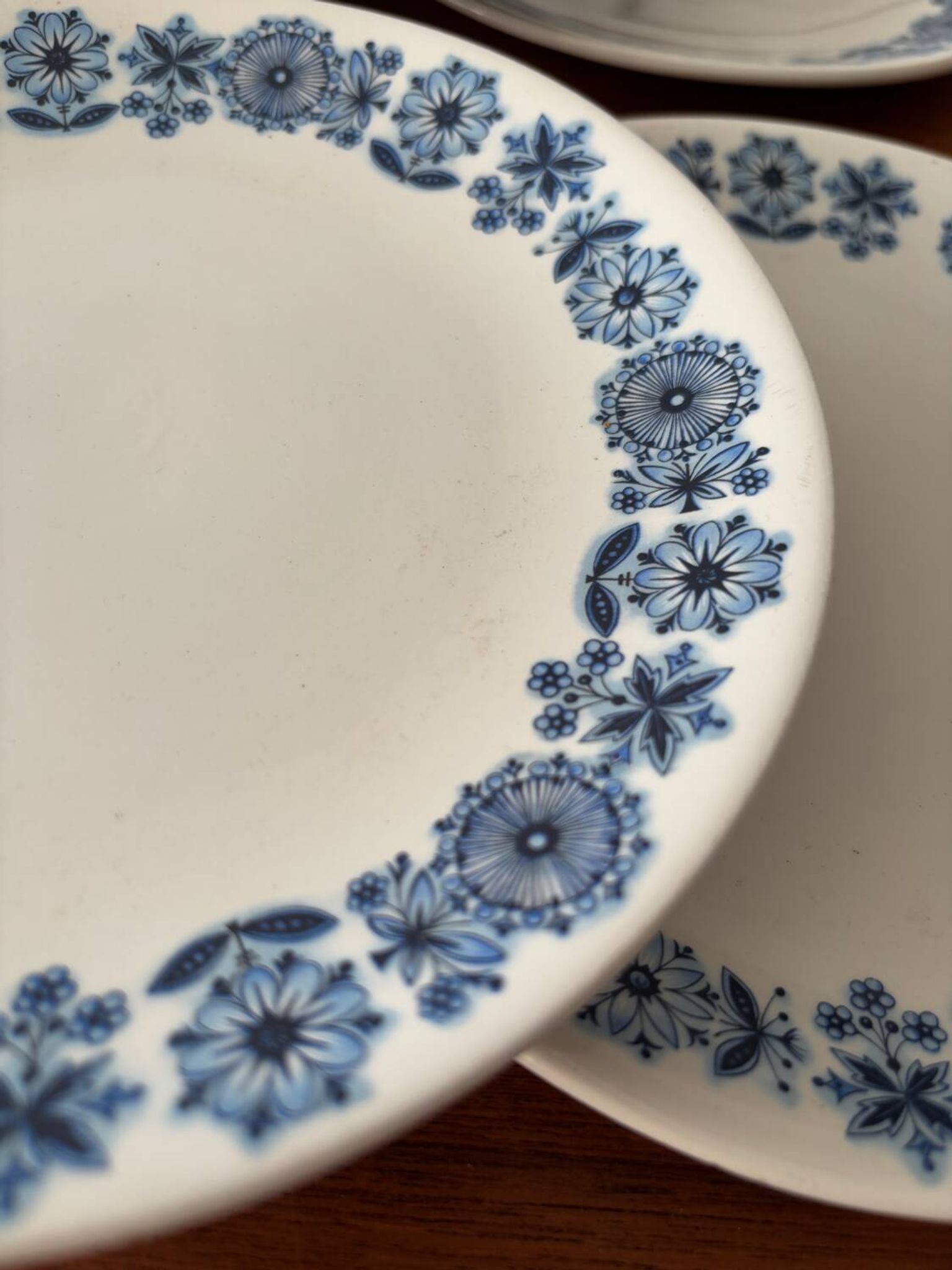 Set of 6 dessert plates Lunéville Blue Flowers – Vintage crockery
