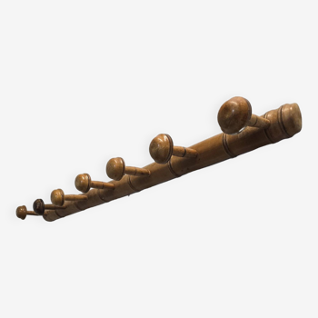 Porte manteau bois bambou 7 patères, 102cms de L