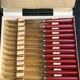 Tableware, twelve vermeil dessert knives in a case from around 1940.