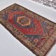 Tapis floral rouge et marron sku A32