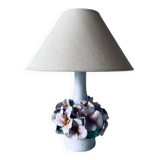 Terracotta lamp flower in relief