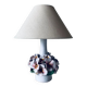 Lampe terre cuite fleur en relief