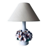 Lampe terre cuite fleur en relief