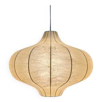 Modern mid-century Cocoon pendant lamp by Friedel Wauer for Goldkant Leuchten, Germany, 1960s.