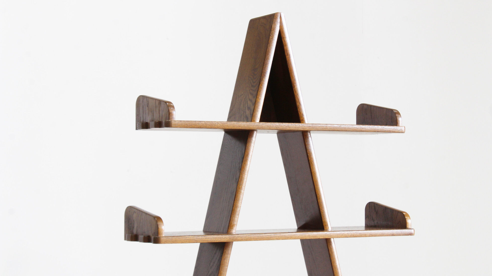 Vintage brutalist pyramid shelving unit bookcase