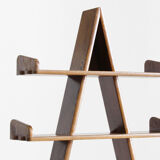 Vintage brutalist pyramid shelving unit bookcase