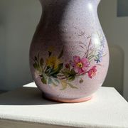 Vintage purple carafe with field flower patterns H:20cm