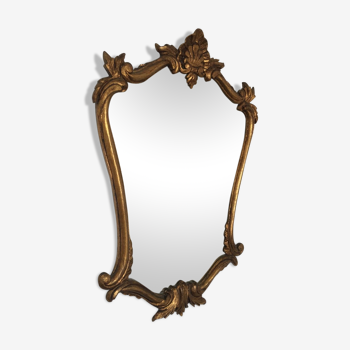 Wood carved and gilded mirror