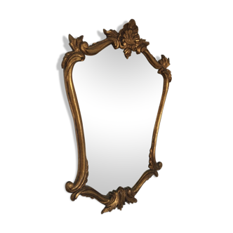 Wood carved and gilded mirror