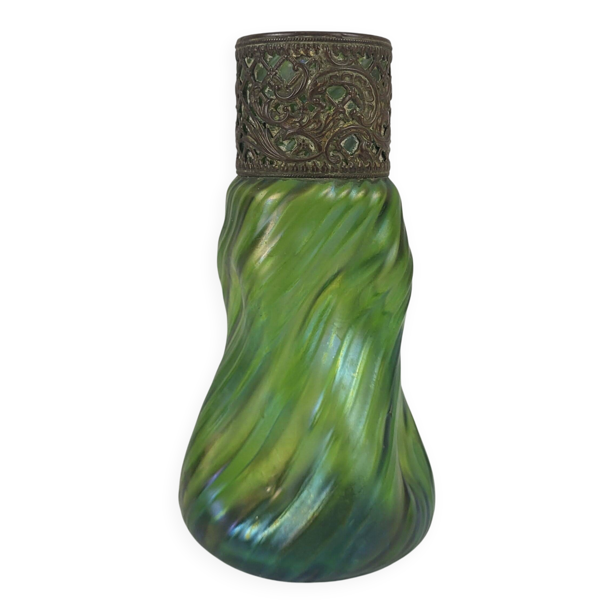 Vase en verre irisé Art Nouveau