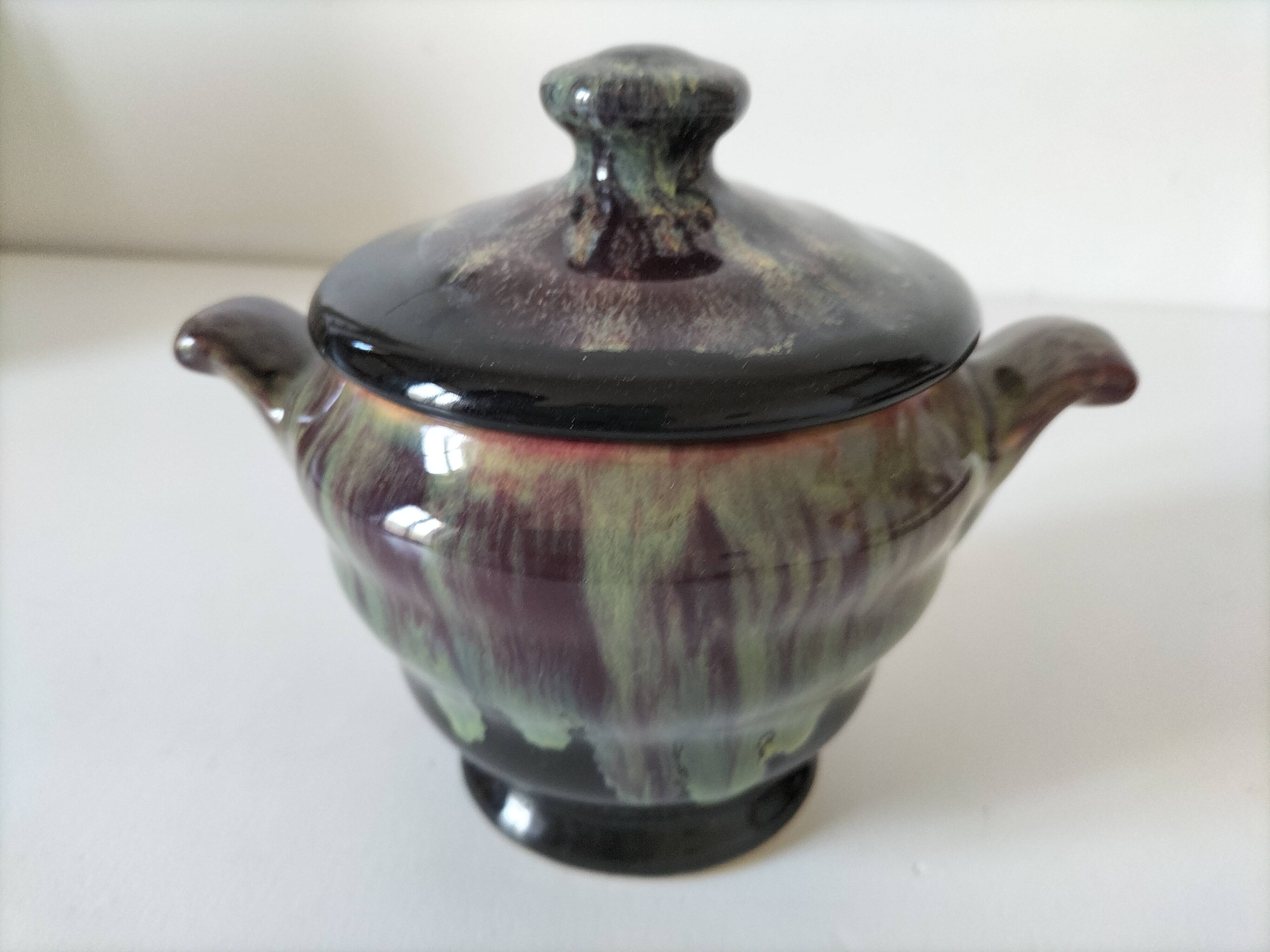 Sucrier en grès flammé – Poterie Petit Massé, Morvan