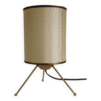 1950s brass tripod table lamp