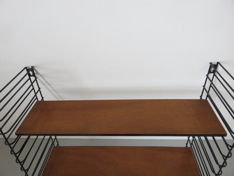 Flexible String shelf, wood and metal 50/60