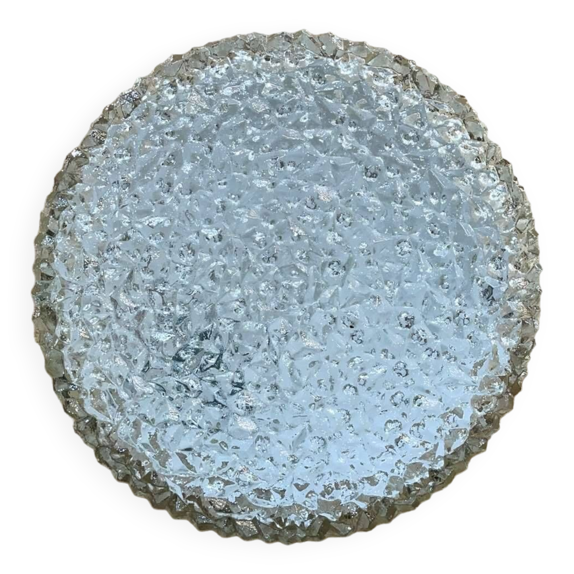 Plafonnier ou applique murale de la marque Holophane des années 1960 - Verre et métal