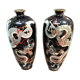 Paire de vases japonais émaillés