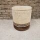 Tabouret pouf coffre laine bouclette année 1970 vintage