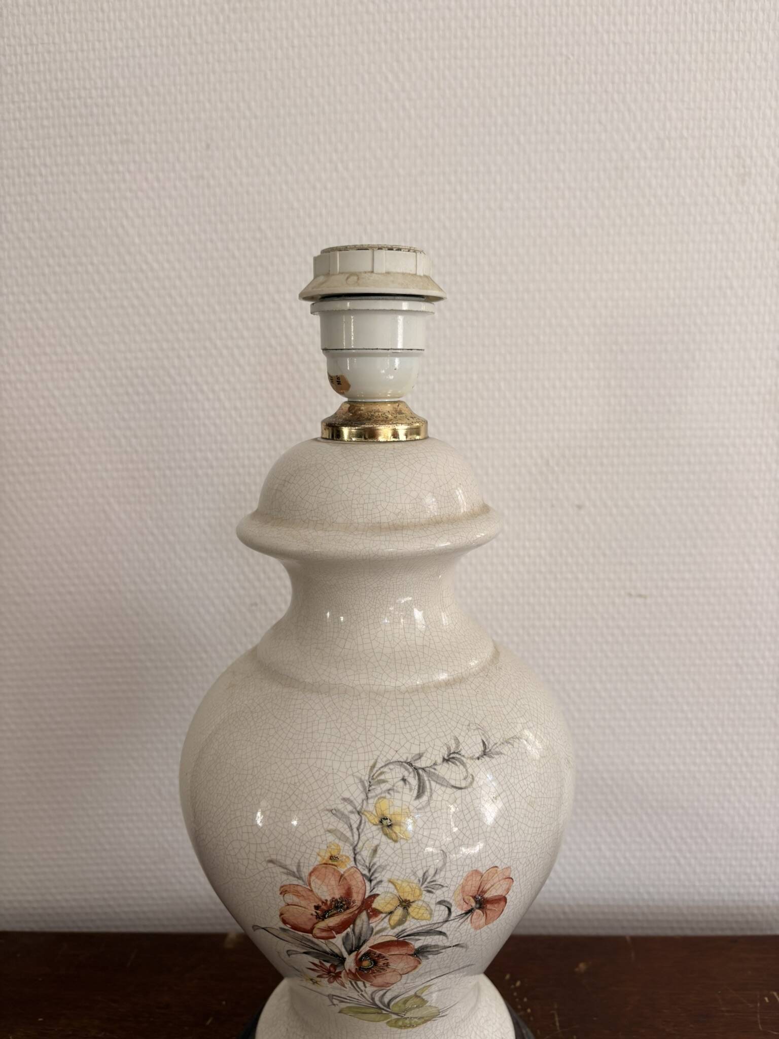 Vintage Vase-Shaped Lamp Floral Decor Flower Baluster Ceramic
