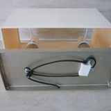 Modern lamp in chrome metal and rectangular lampshade by Casadisagne