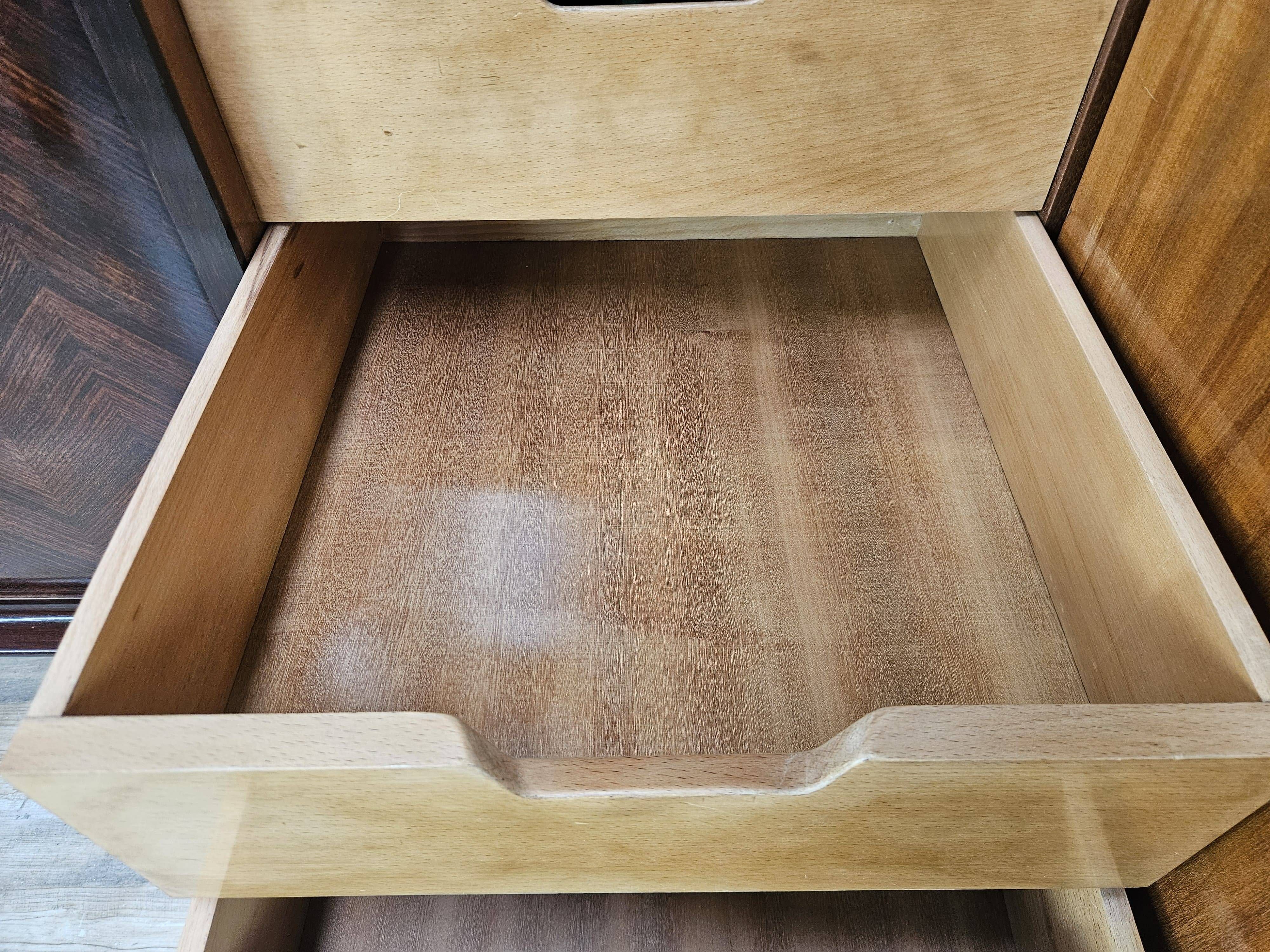 Mahogany sideboard with a glass top, 1960