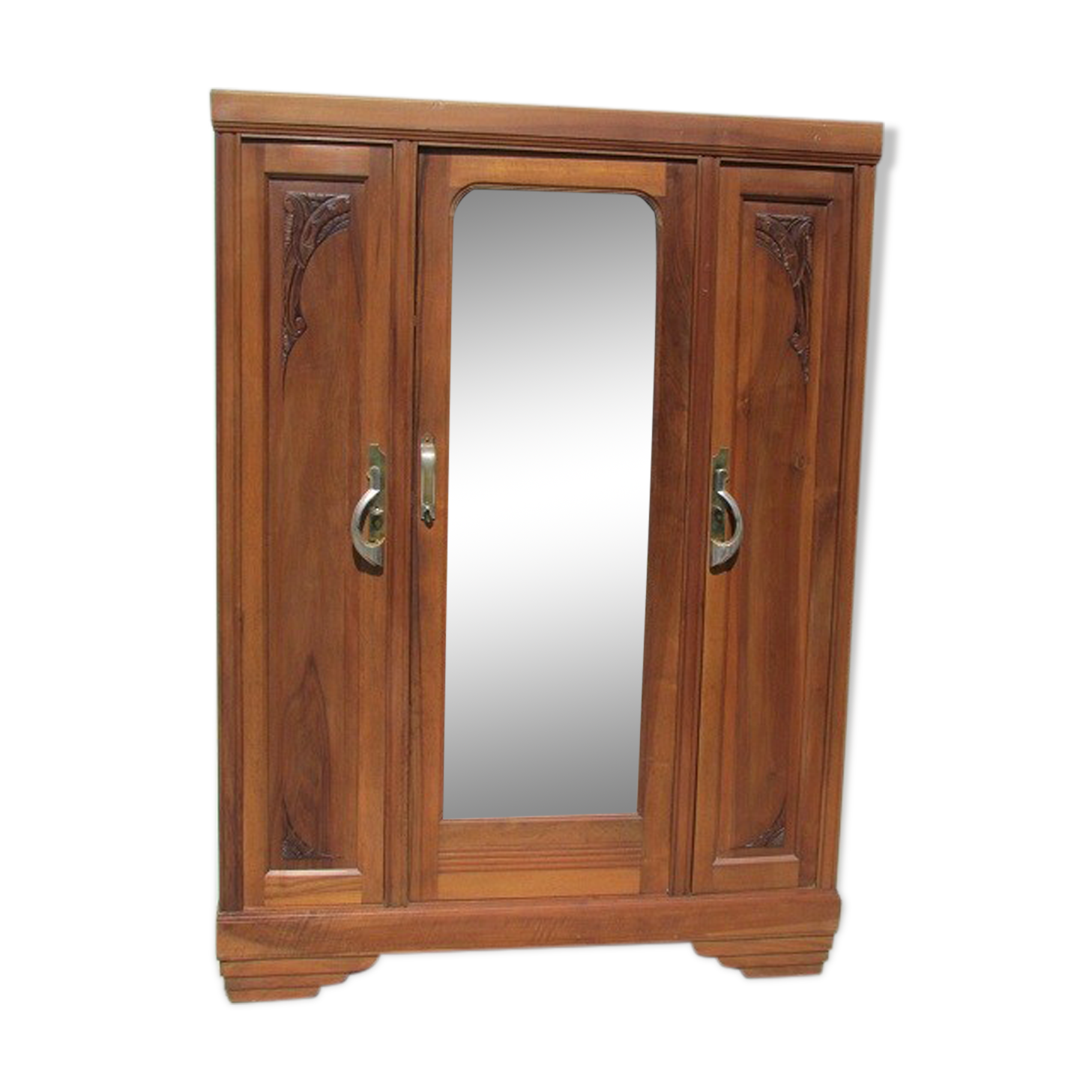Armoire à glace 3 portes art déco en noyer Selency