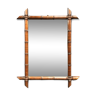 Bamboo faux mirror with dark brown frame 81x63cm