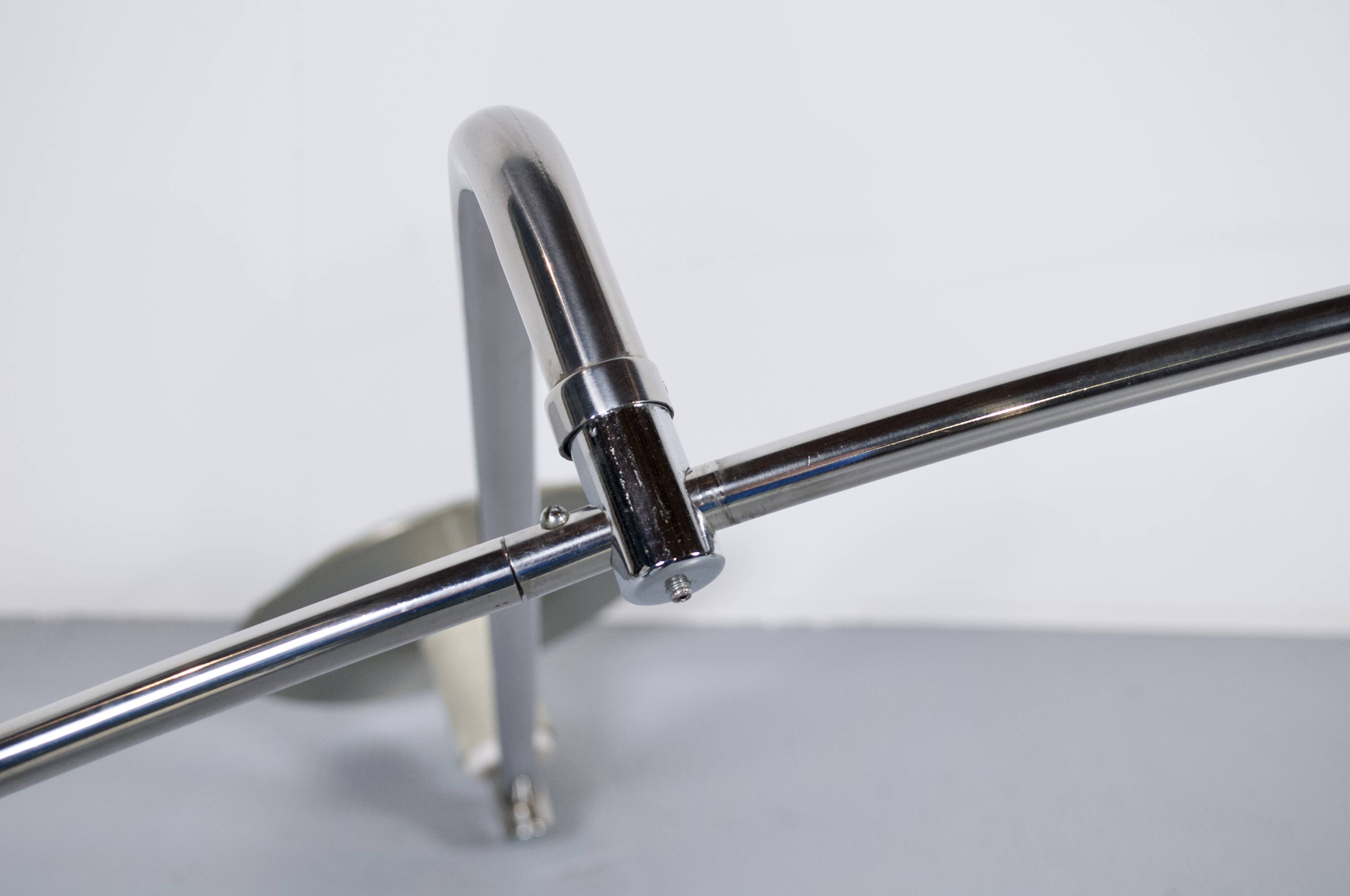 IMPORTANT ADJUSTABLE SUSPENSION 1970s CHROME STEEL PERSPEX ITALY WIRE